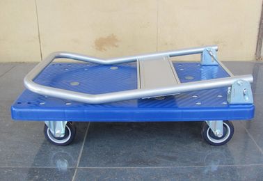 chariot en plastique mobile à la plate-forme 300kg avec le panneau en plastique bleu, bleu/gris